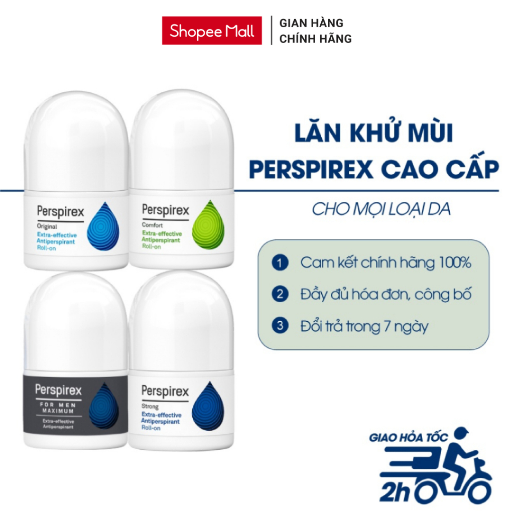 Lăn Khử Mùi Perspirex Chính Hãng Cho Mọi Loại Da Từ Nhẹ Tới Nặng 5ml/ 20ml
