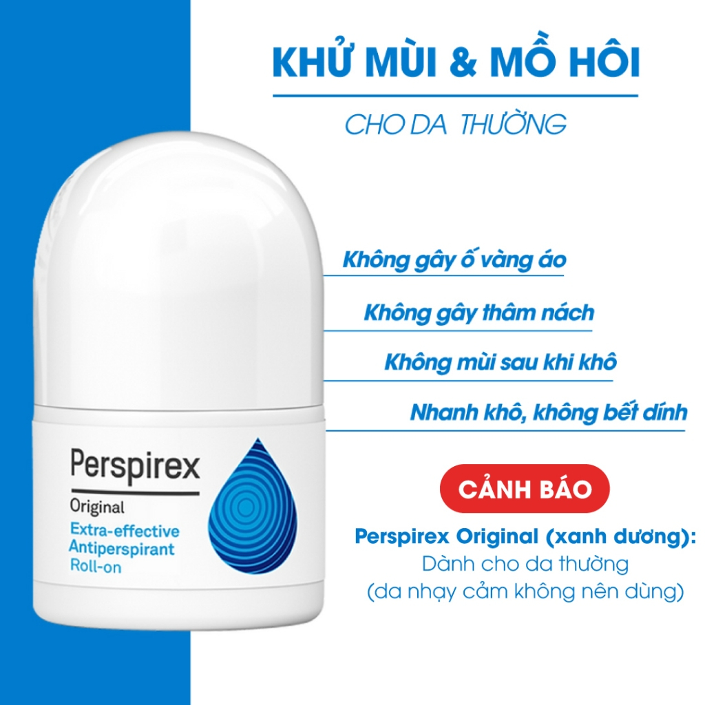 Lăn Nách Khử Mùi Perspirex Original Dành Cho Người Có Mùi Và Mồ Hôi Vừa Phải 20ml