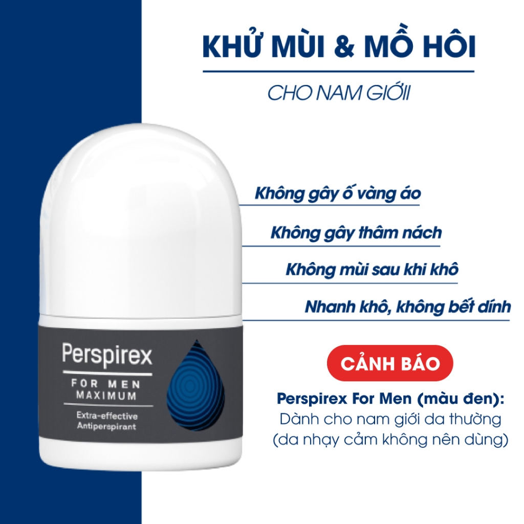 Lăn Khử Mùi Perspirex For Men Maximum Dành Cho Nam Giới Loại Mạnh 20ml