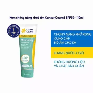 Kem Chống Nắng Cancer Council Moisturising Sunscreen SPF50+ 110ml -  Chống Nắng & Khoá Ẩm Toàn Diện