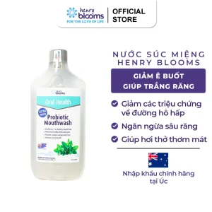 Nước Súc Miệng Henry Blooms Oral Health Probiotic Mouthwash 375ml - Giúp Làm Sạch Vi Khuẩn Bảo Vệ Răng Miệng