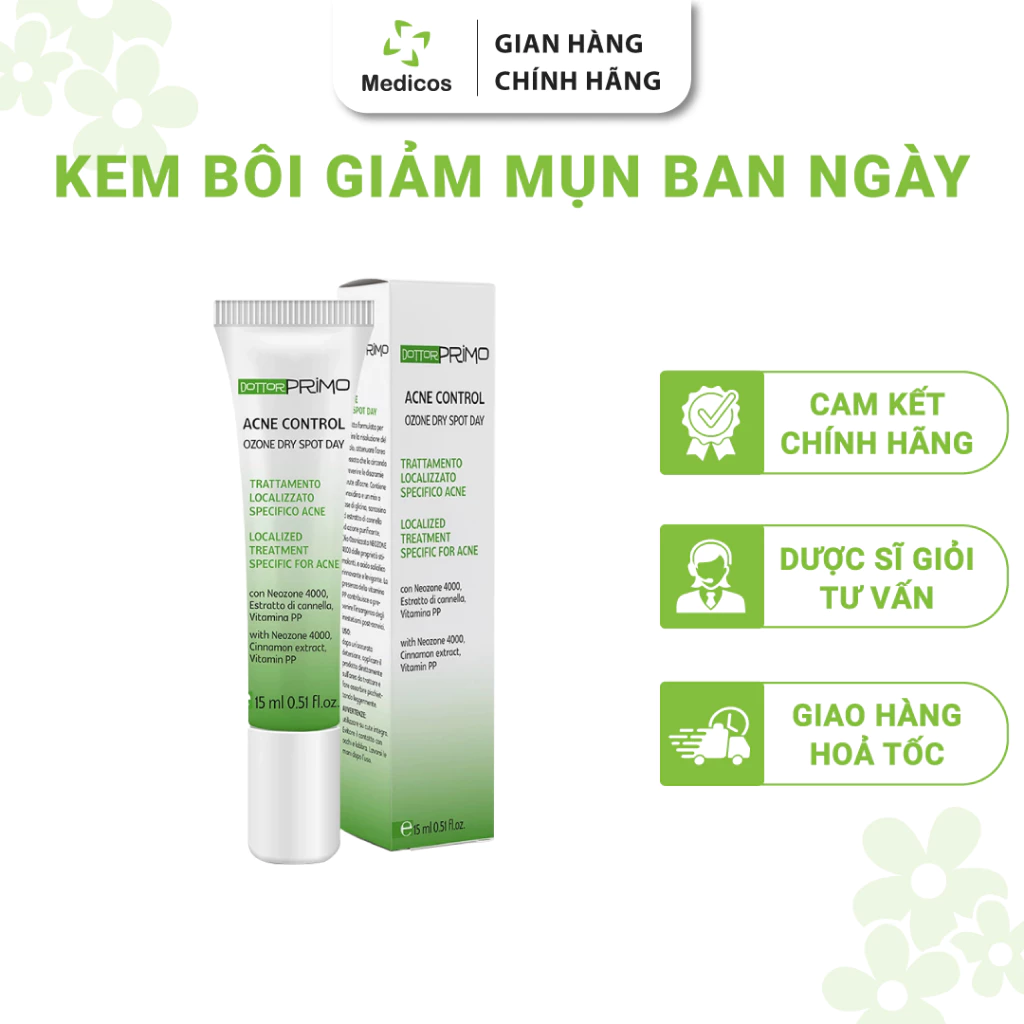 Kem Ngừa Mụn Ban Ngày DottorPrimo Acne Control Ozone Dry Spot Day (15ml)