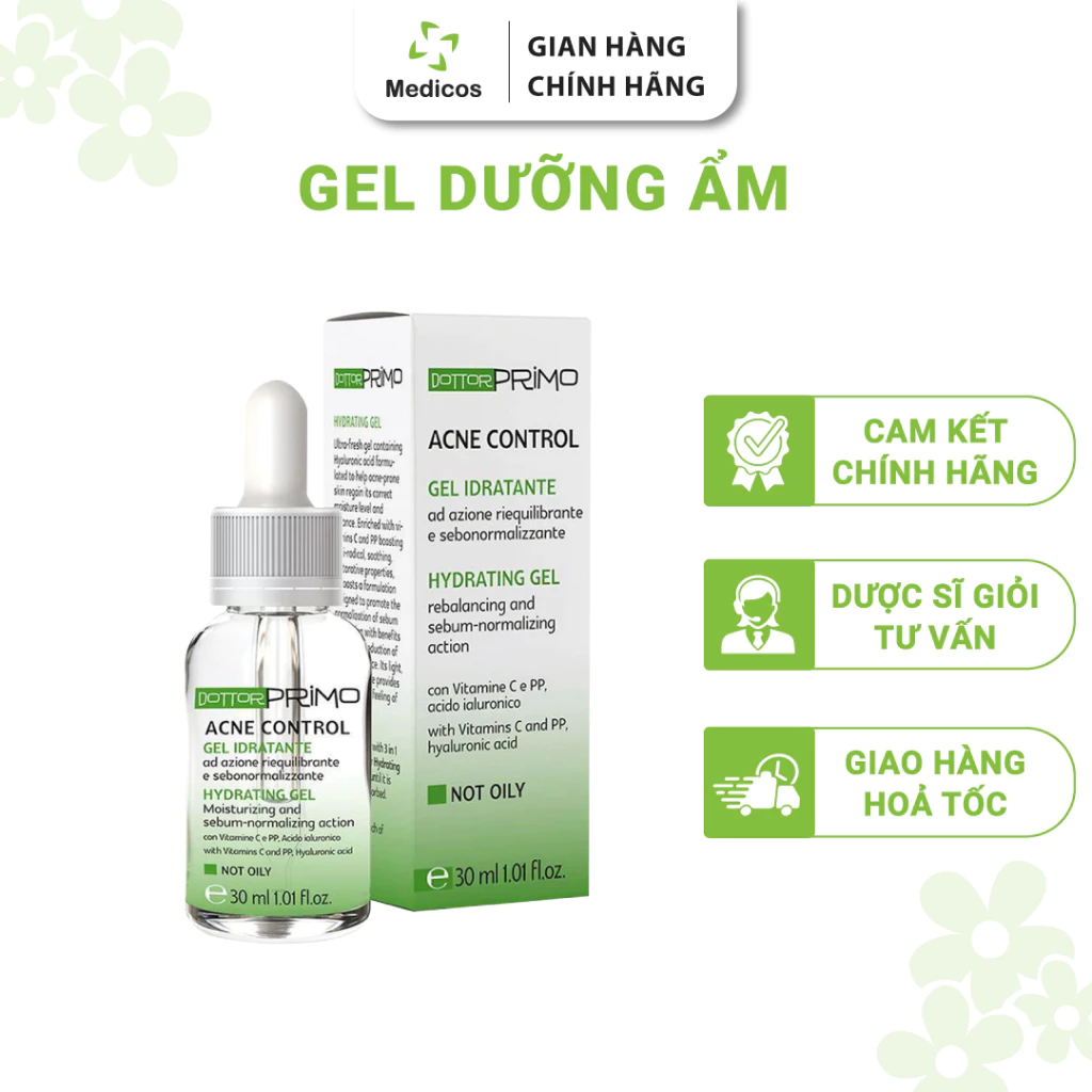 Gel Dưỡng Ẩm DottorPrimo Acne Control Hydrating Gel - Dưỡng Ẩm, Giảm Mụn, Mờ Thâm